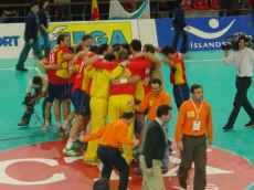 Equipa Espanhola festejando