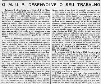 Ac��o do MUP no concelho (jornal 1� de Maio)