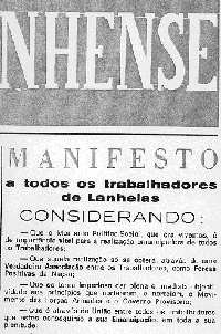 O manifesto de Lanhelas em O Caminhense de 21/11/74
