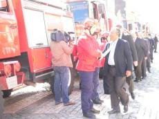 Comprimentando Bombeiros de Caminha...