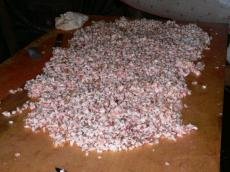 Carne partida para mais de 500 chouri�as...