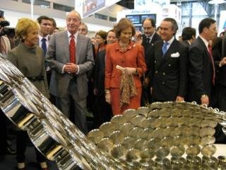 Rei Juan Carlos de Espanha, Rainha Sofia de Espanha e Francisco de Calheiros, Presidente da TURIHAB