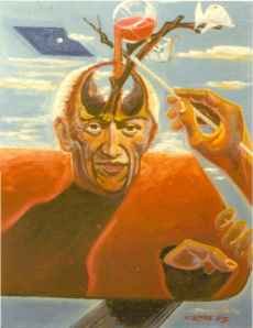 PICASSO, OLEO SOBRE LIENZO PINTADO EN 1973 50X40