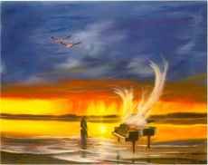 EL COMPOSITOR, OLEO SOBRE LIENZO PINTADO EN 1997 100X80