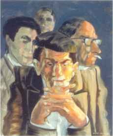 PENSADOR, OLEO SOBRE LIENZO PINTADO EN 1989 70X60 PROPIDAD DE XUAN ACU�A> <img src=