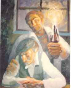 O TABERNERO, OLEO SOBRE LIENZO PINTADO EN 1987 80X65